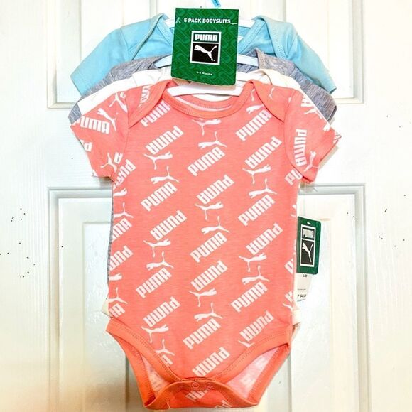 NWT Puma Signature Baby Girl 3-6 Months 4 Pack Onesies - Picture 1 of 15